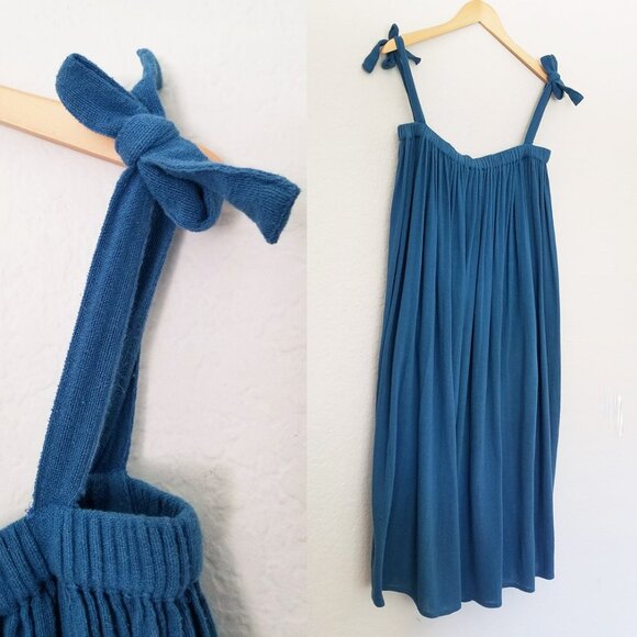 NEW World Market Teal Blue Textured Cotton Ruffle Convertible Skirt Dress OS $40 - Picture 8 of 15